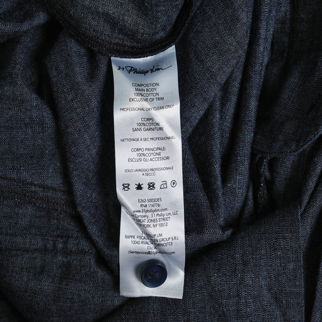 Denim Shirting Wide Leg Pants
