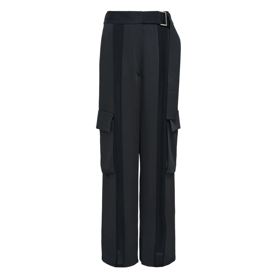 Belted Wide-Leg Cargo Pants