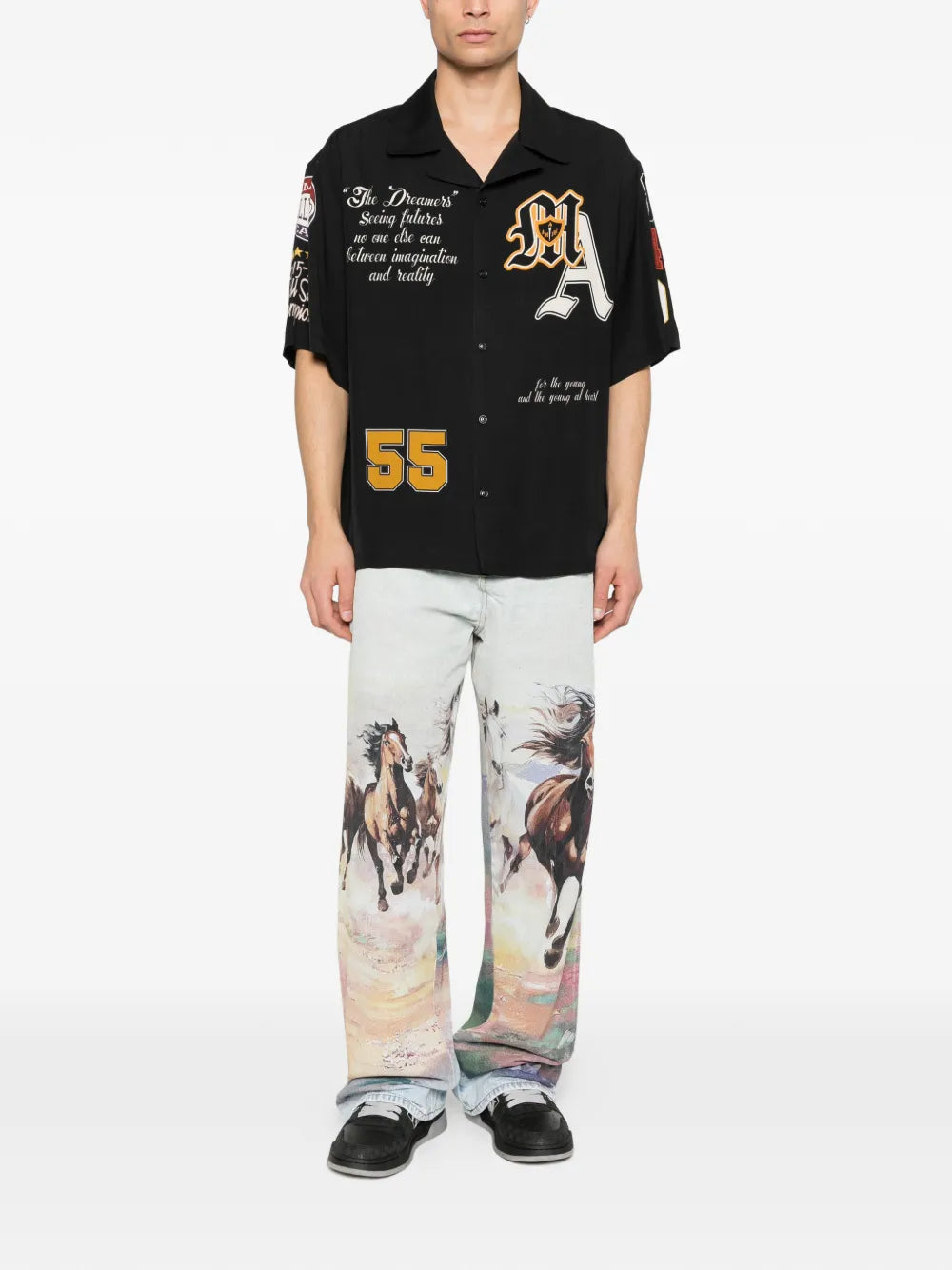 AMIRI Varsity Patch Camp Shirt