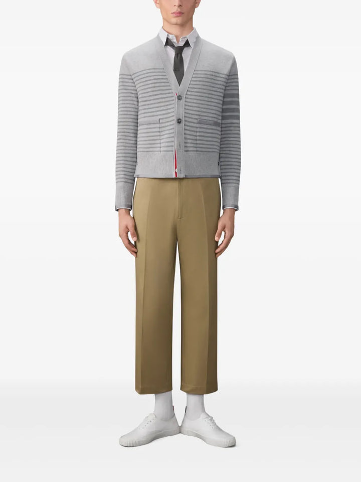 Striped Milano Stitch Boxy Fit Cardigan