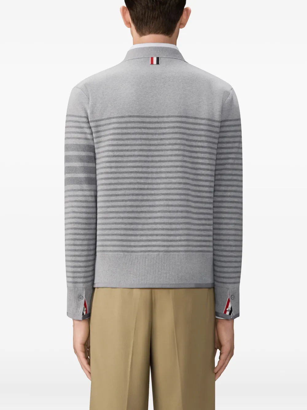 Striped Milano Stitch Boxy Fit Cardigan