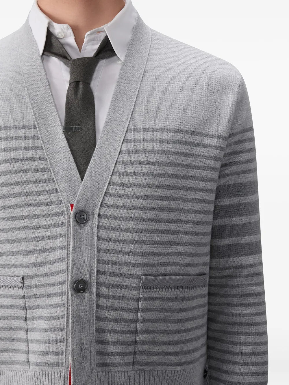 Striped Milano Stitch Boxy Fit Cardigan