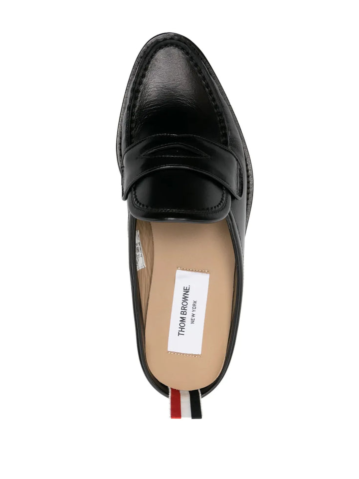 Pleated Varsity Loafer Mule