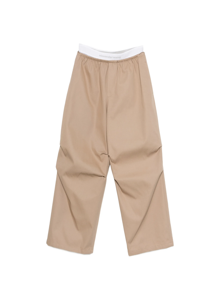Mid-Rise Logo Elastic Pants