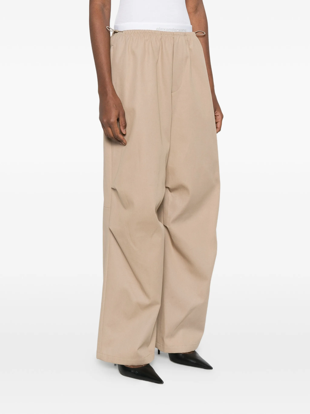 Mid-Rise Logo Elastic Pants