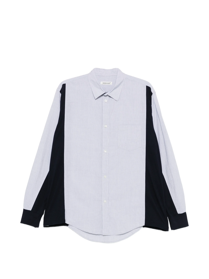 Mix Fabric Long Sleeve Shirt