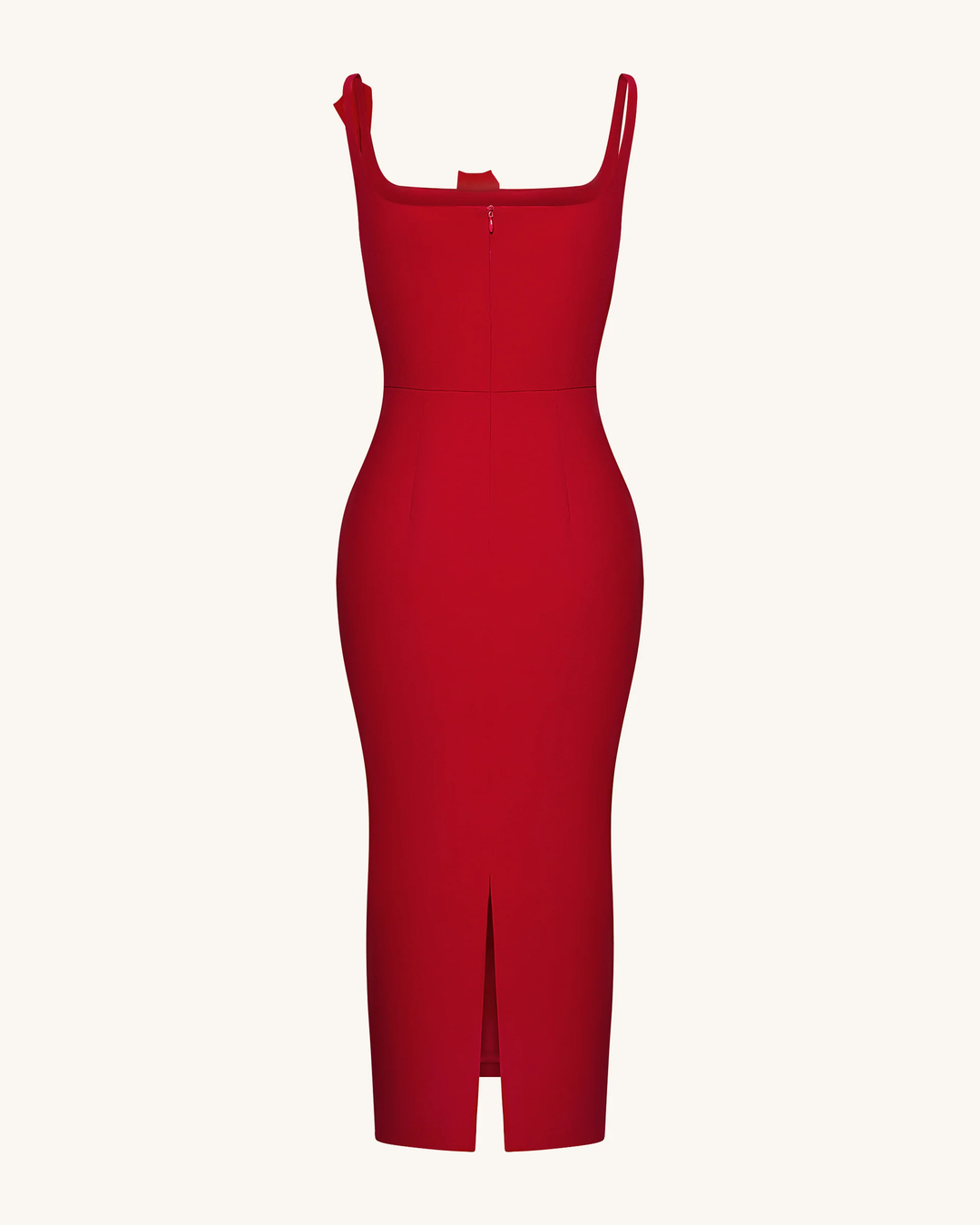 3D Floral Applique Square-Neck Dress