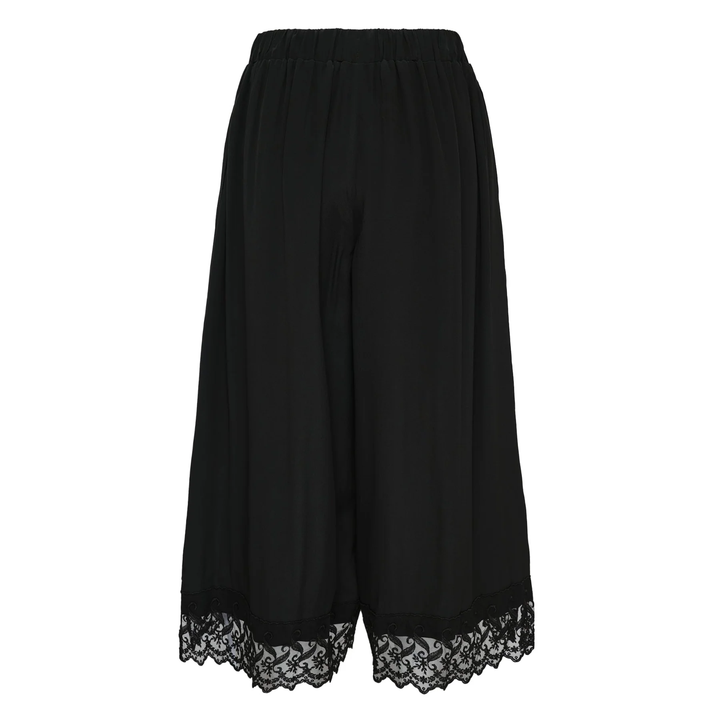 Cropped Lace Trim Pants