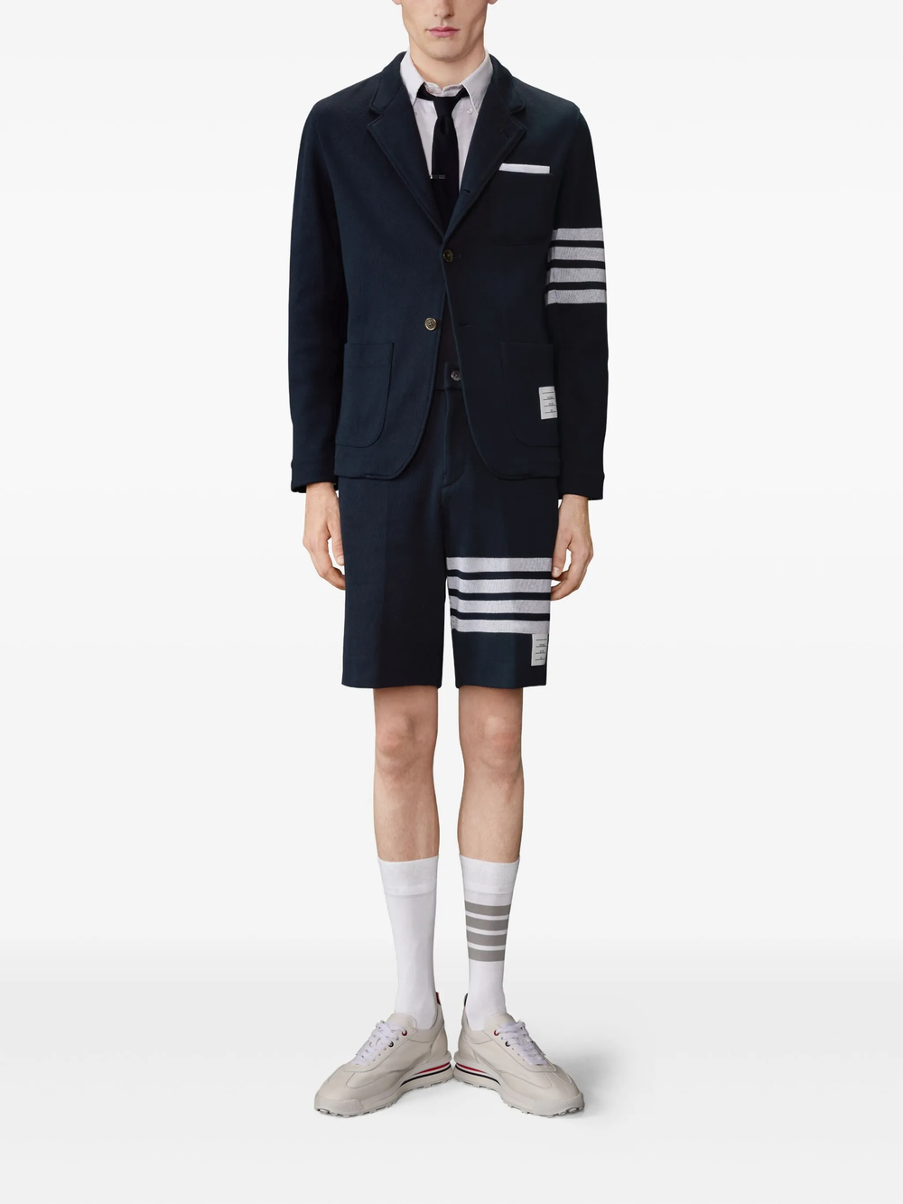 Thom Browne Double Face Knit 4-Bar Bermuda Shorts - view 2