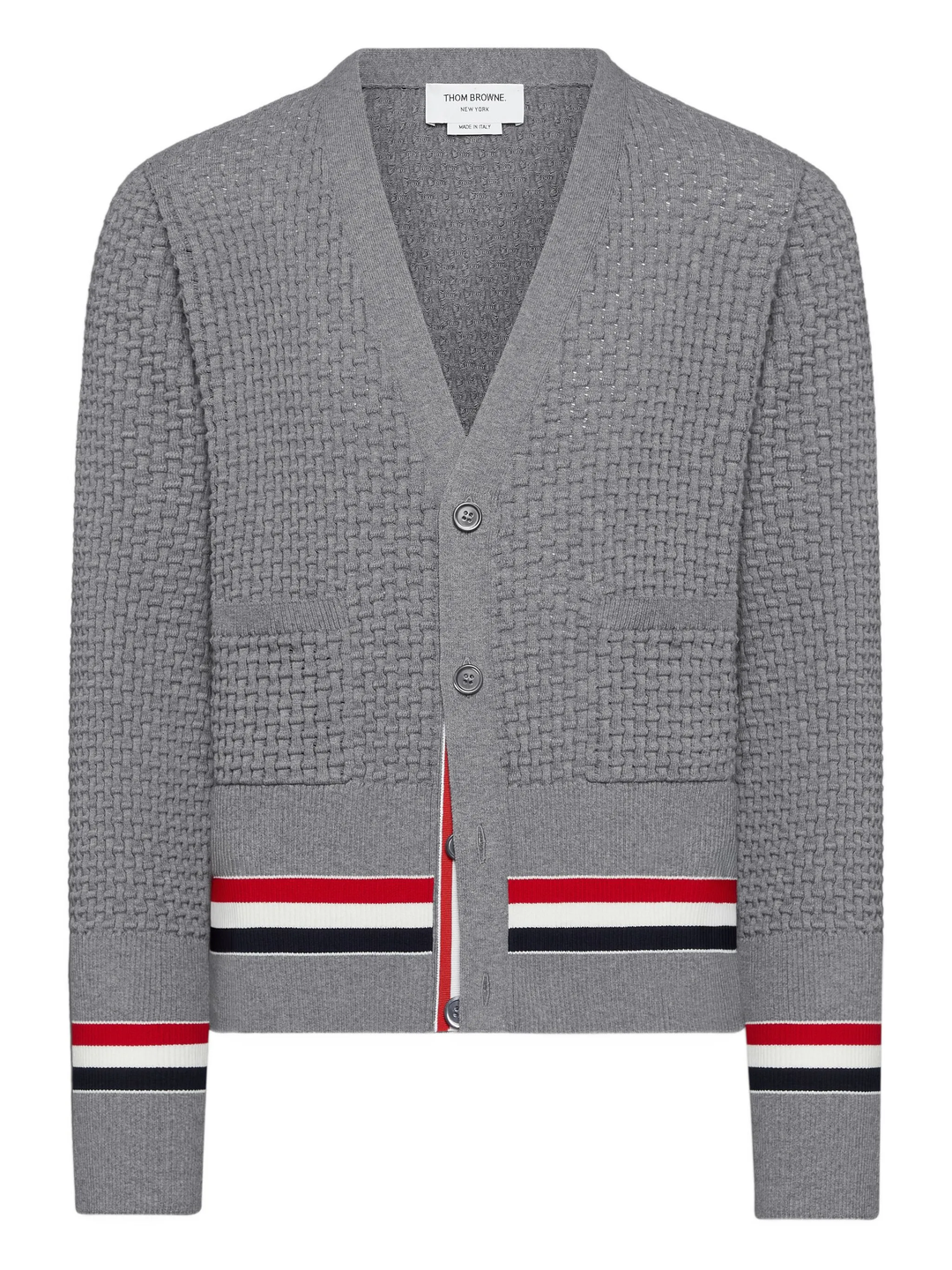 Float Ripple Stitch V Neck Cardigan