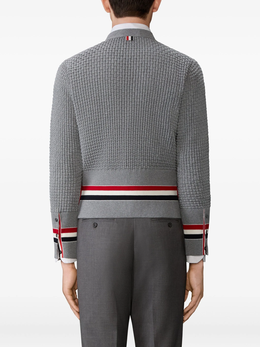 Float Ripple Stitch V Neck Cardigan
