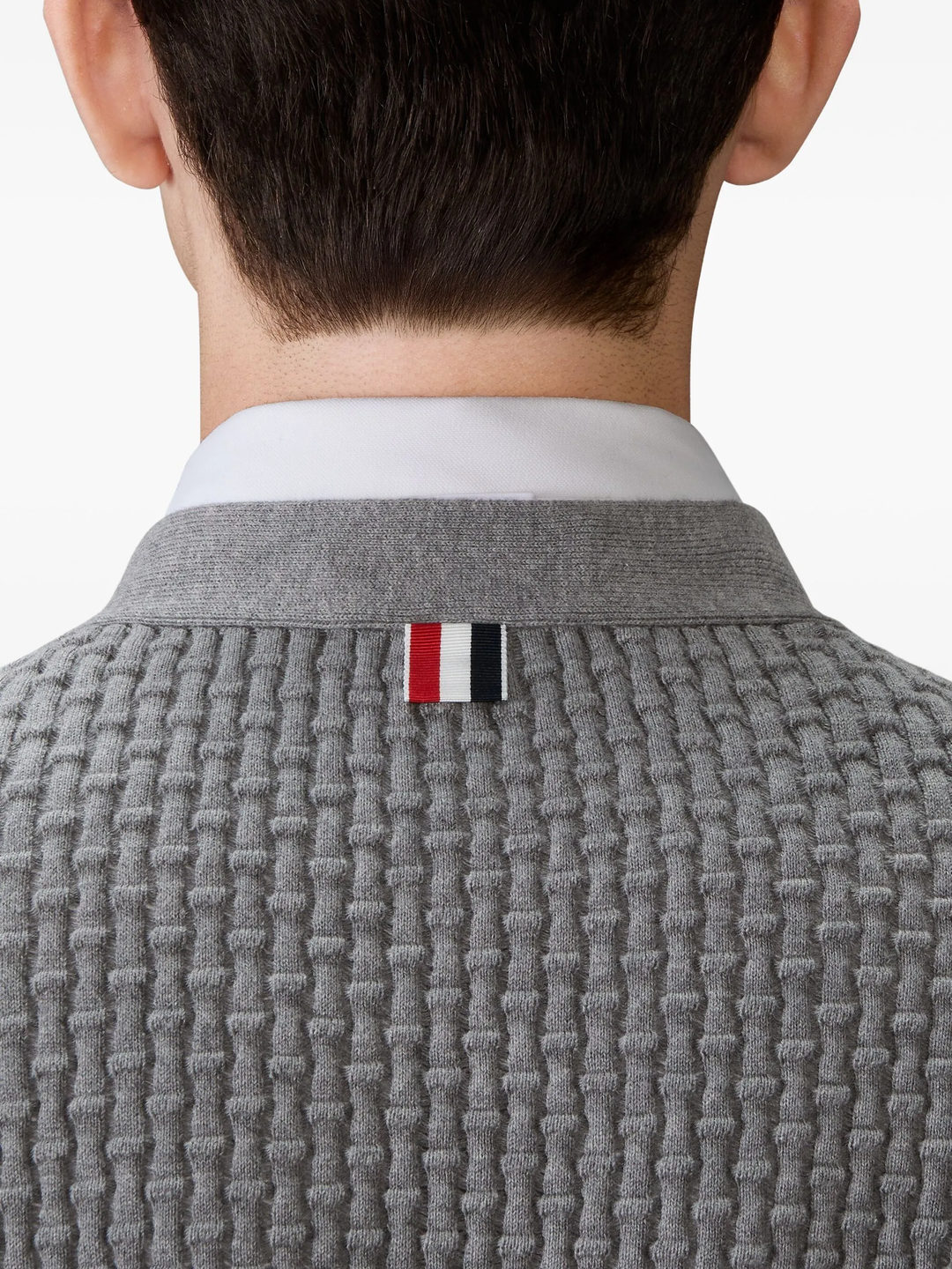 Float Ripple Stitch V Neck Cardigan