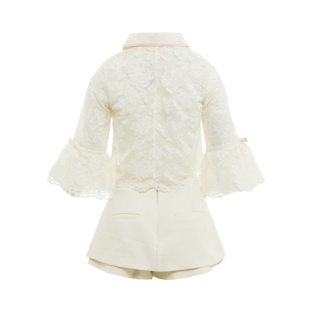 Ivory Lace Bell Sleeve Top