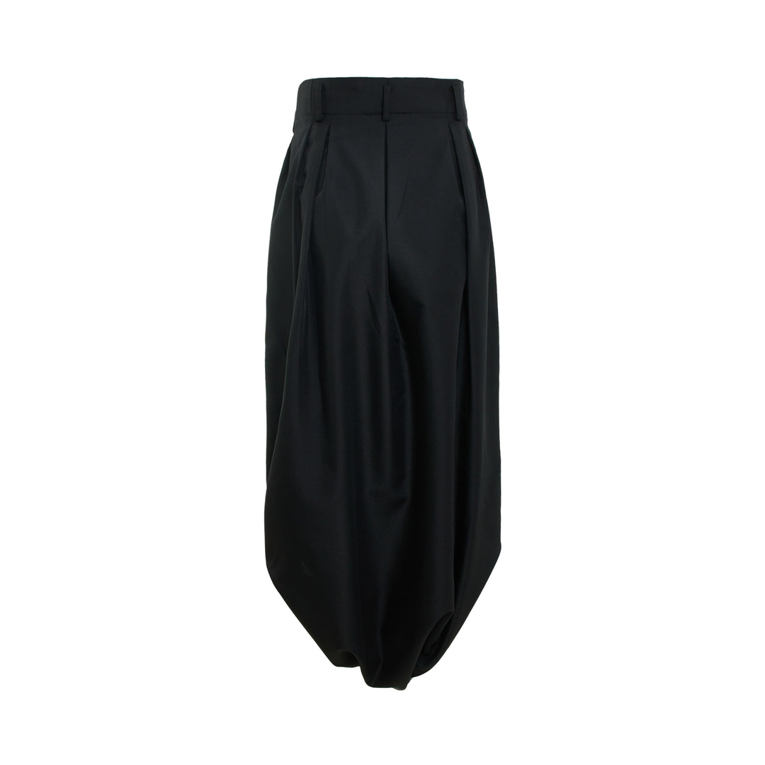 Pleated Balloon Midi Skirt