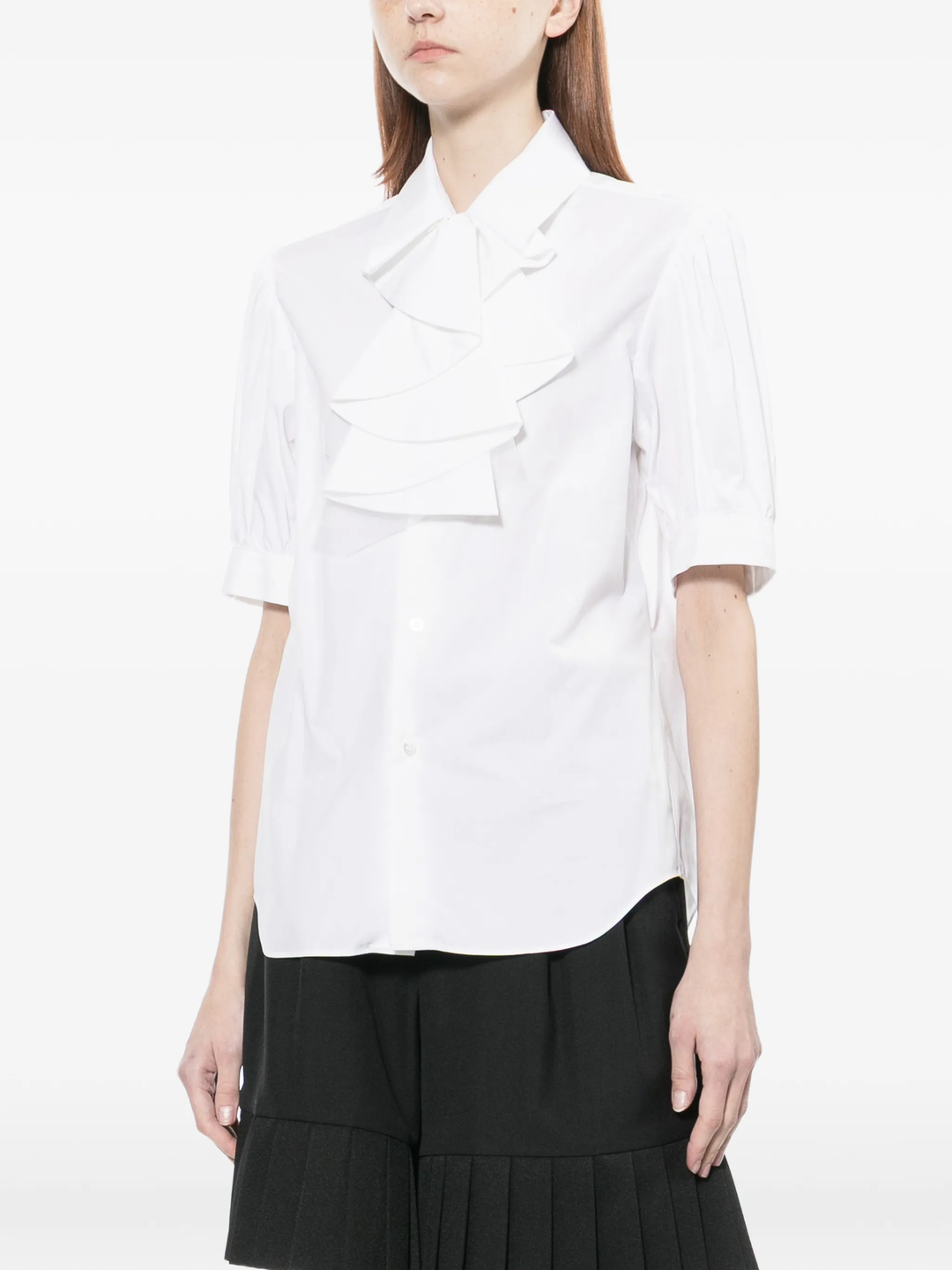 Cotton Broad x Nylon Tulle Top
