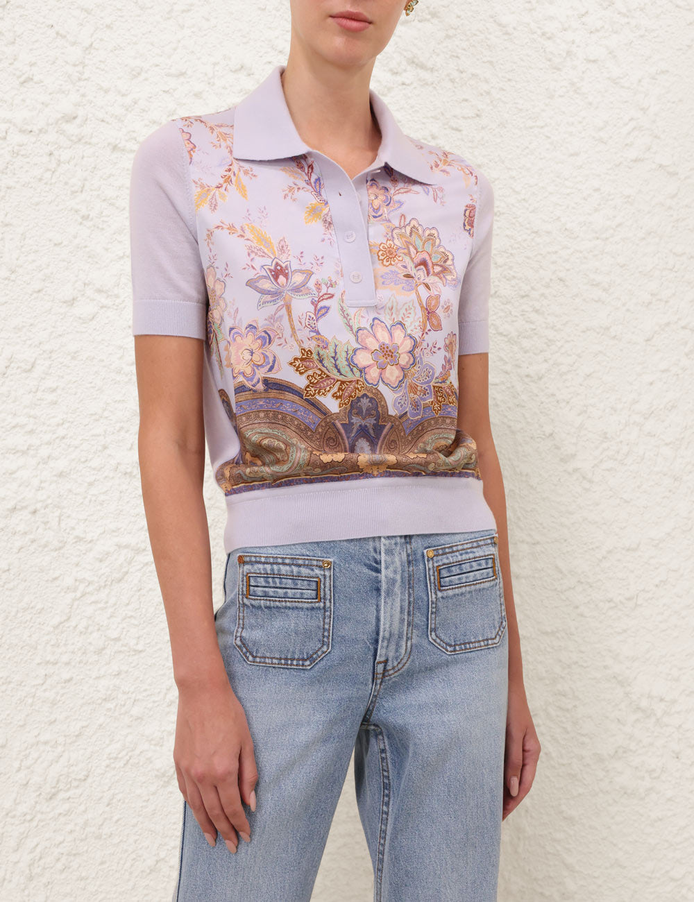 ZIMMERMANN Luna Printed Silk Polo - view 2