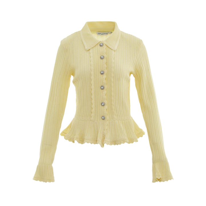 Yellow Pointelle Cardigan