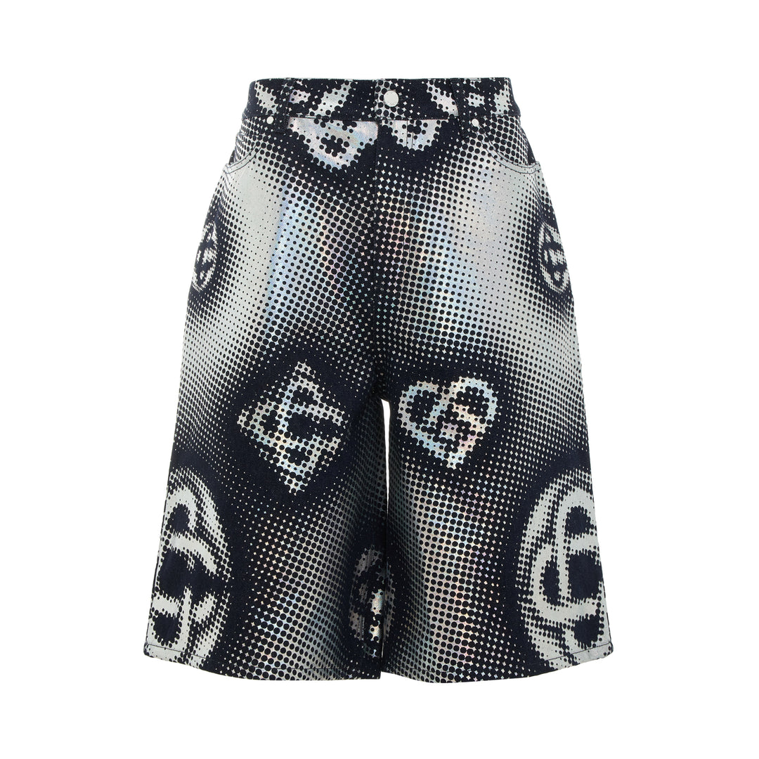 Casablanca Pearlescent Monogram Denim Shorts – Available at Club 21, Official Retailer in Singapore, Malaysia & Thailand with Global Shipping Online