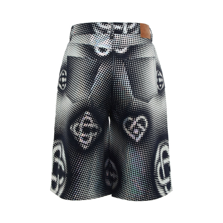 Casablanca Pearlescent Monogram Denim Shorts – Available at Club 21, Official Retailer in Singapore, Malaysia & Thailand with Global Shipping Online