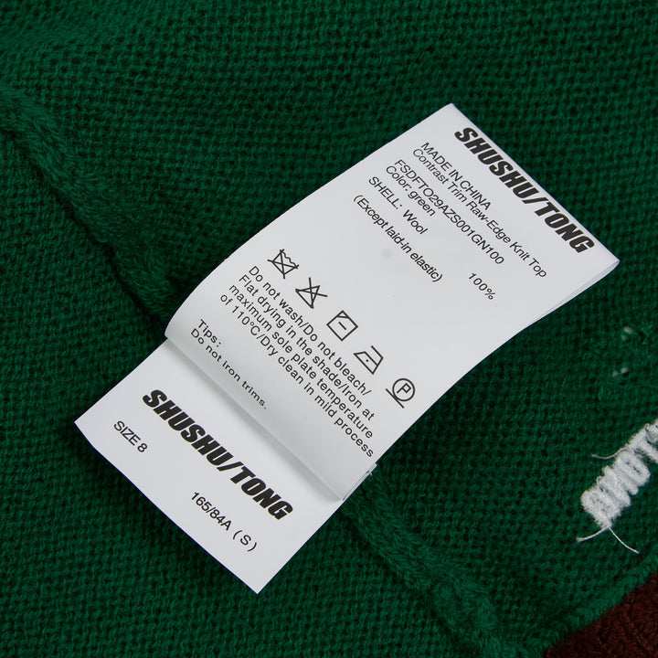 SHUSHU/TONG Contrast Trim Raw-Edge Knit Cardigan – Available at Club 21, Official Retailer in Singapore, Malaysia & Thailand with Global Shipping Online