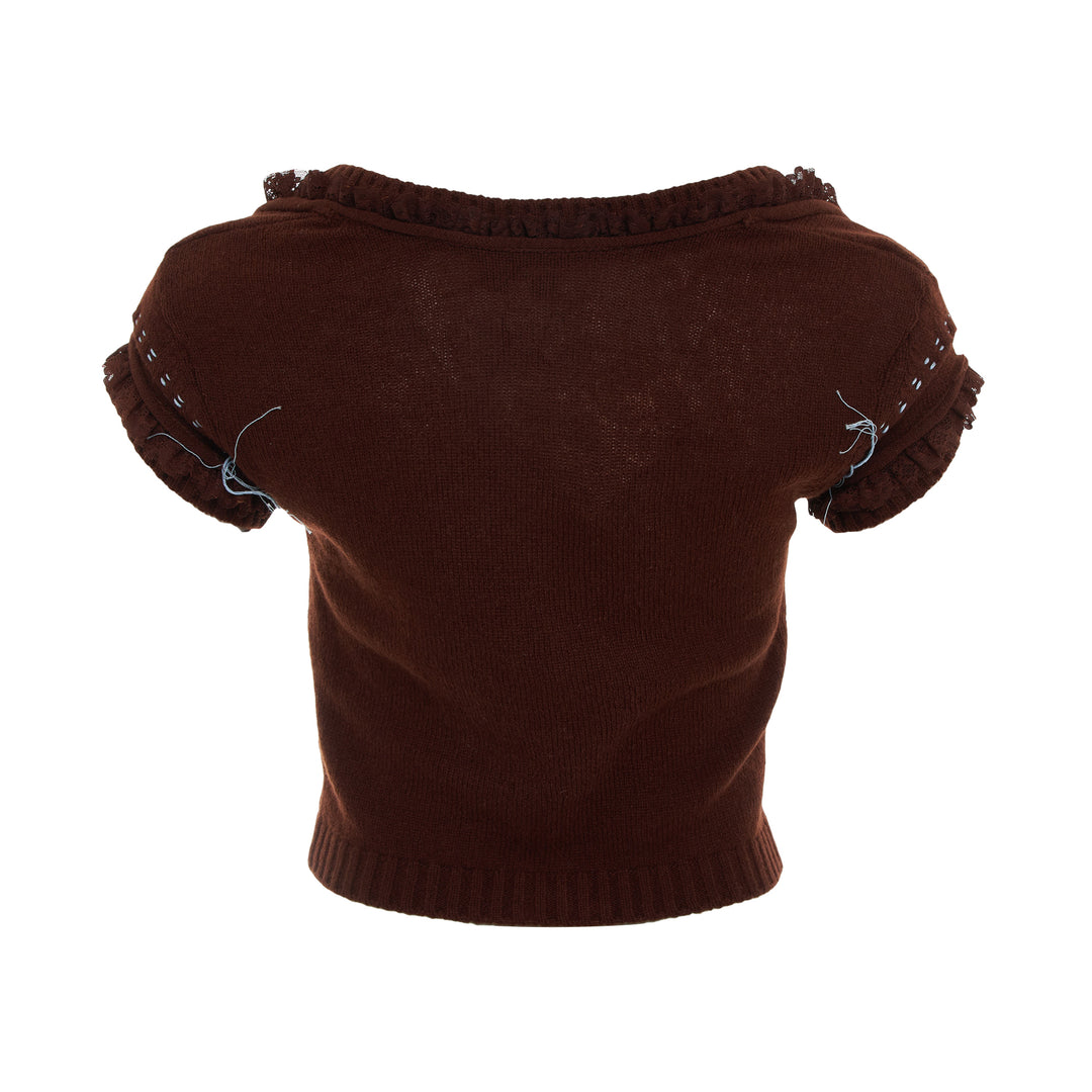 SHUSHU/TONG Threadwork Detail Short-Sleeve Cardigan – Available at Club 21, Official Retailer in Singapore, Malaysia & Thailand with Global Shipping Online