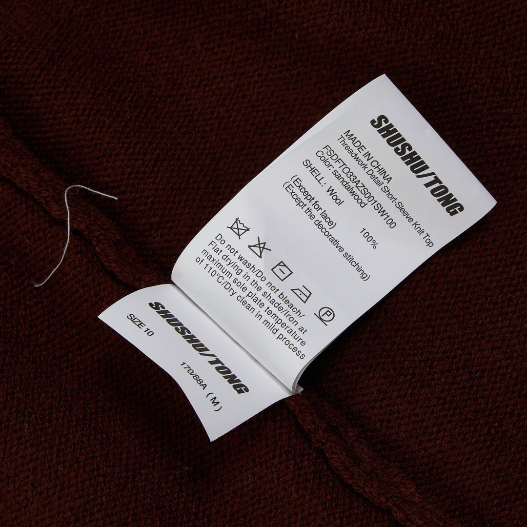 SHUSHU/TONG Threadwork Detail Short-Sleeve Cardigan – Available at Club 21, Official Retailer in Singapore, Malaysia & Thailand with Global Shipping Online