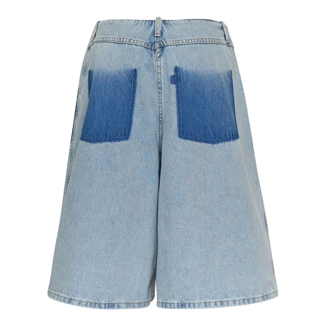 Ghost Patch Lightweight Denim Shorts