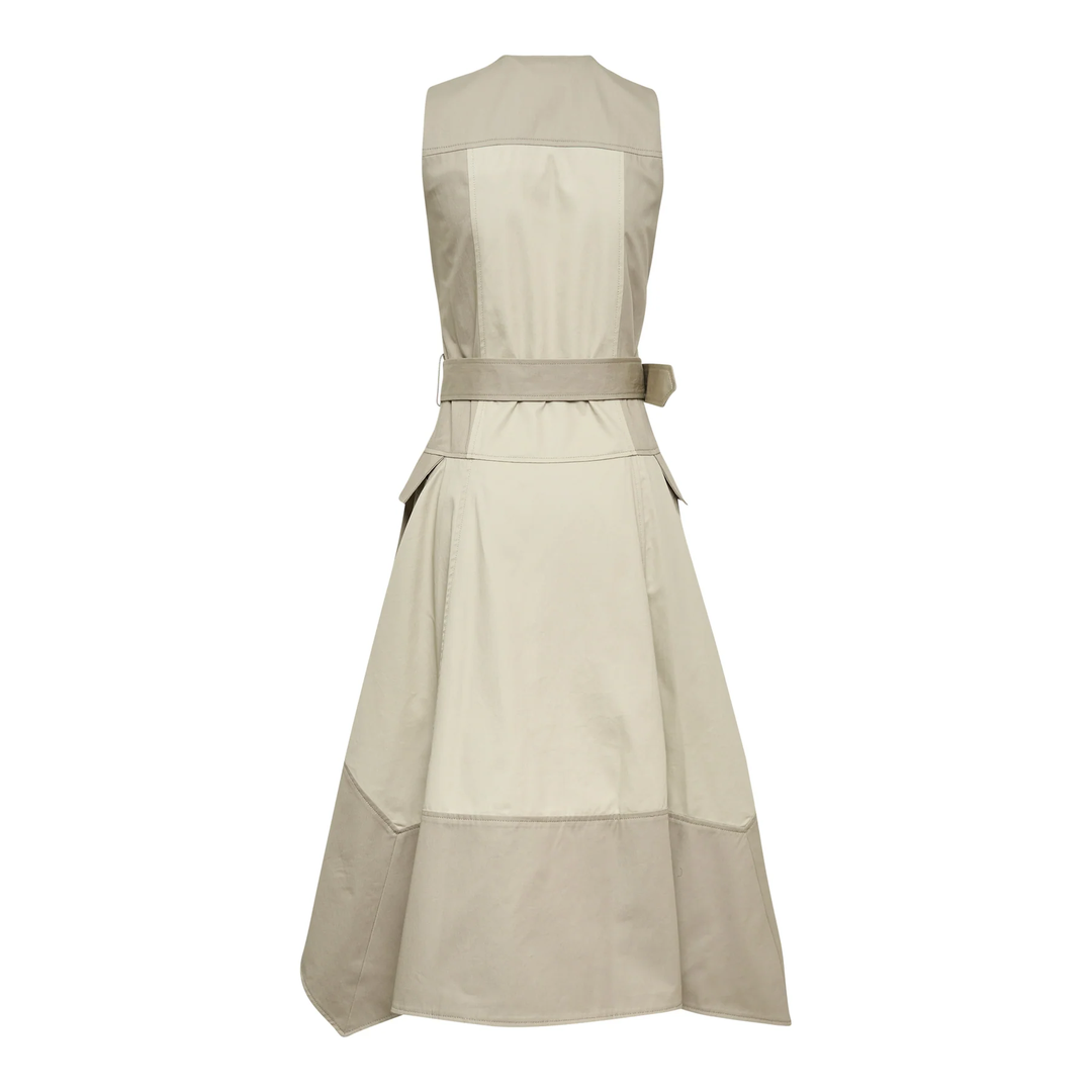 Patchwork Belted Utility Dress