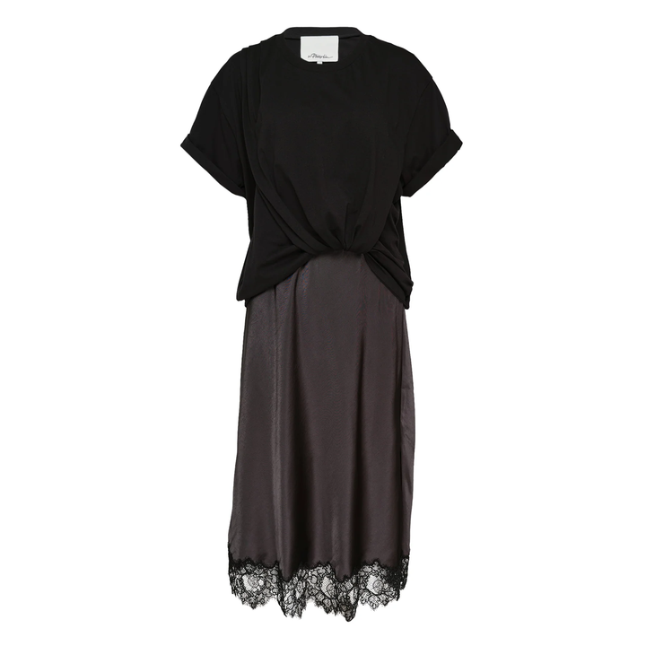 Draped T-Shirt Slip Combo Dress