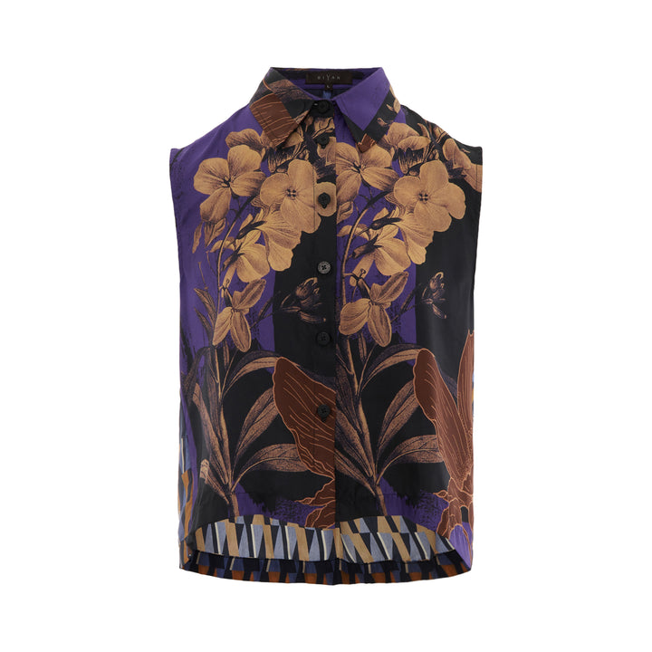 Saluna Floral Print Sleeveless Blouse