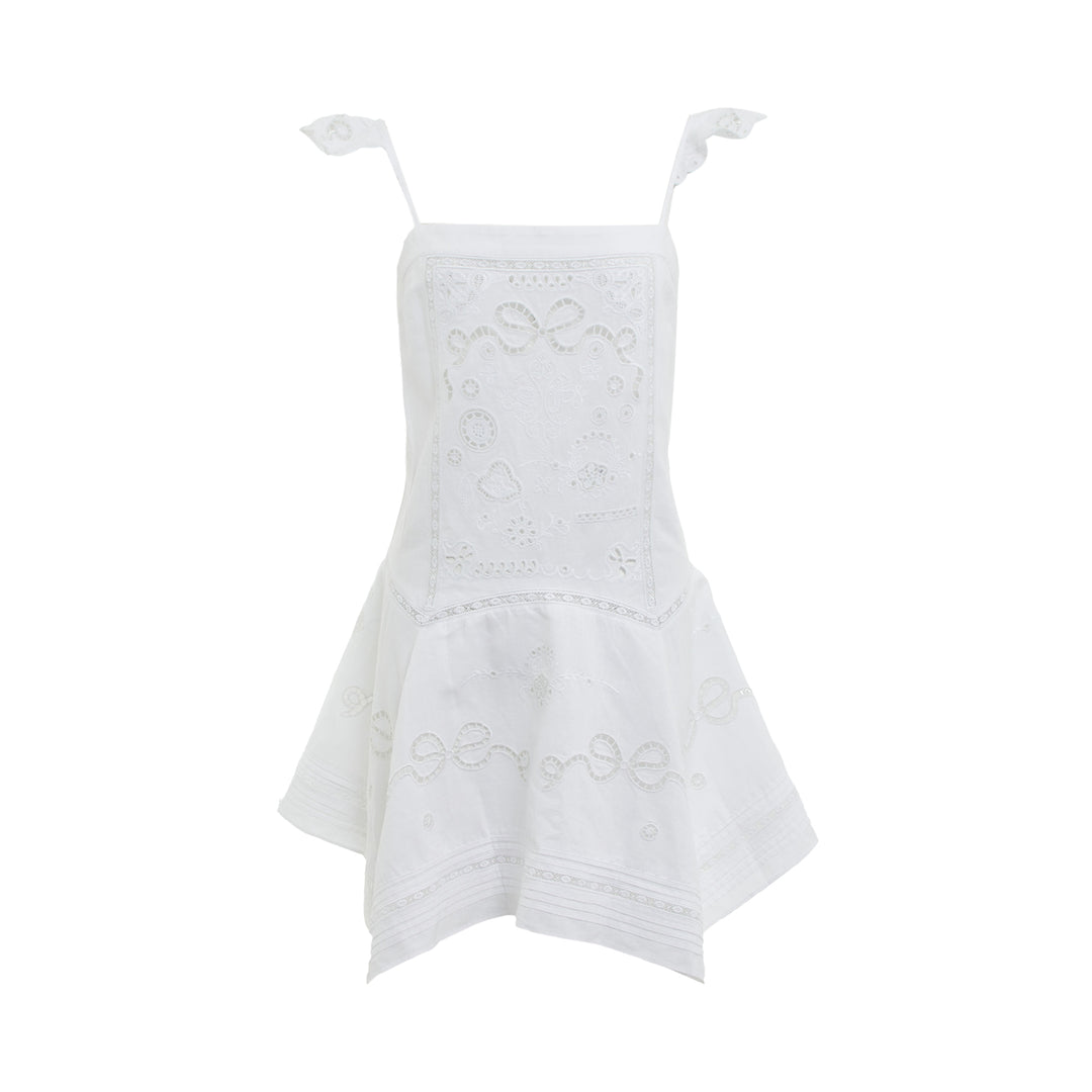 Self-Portrait White Embroidered Mini Dress – Available at Club 21, Official Retailer in Singapore, Malaysia & Thailand with Global Shipping Online