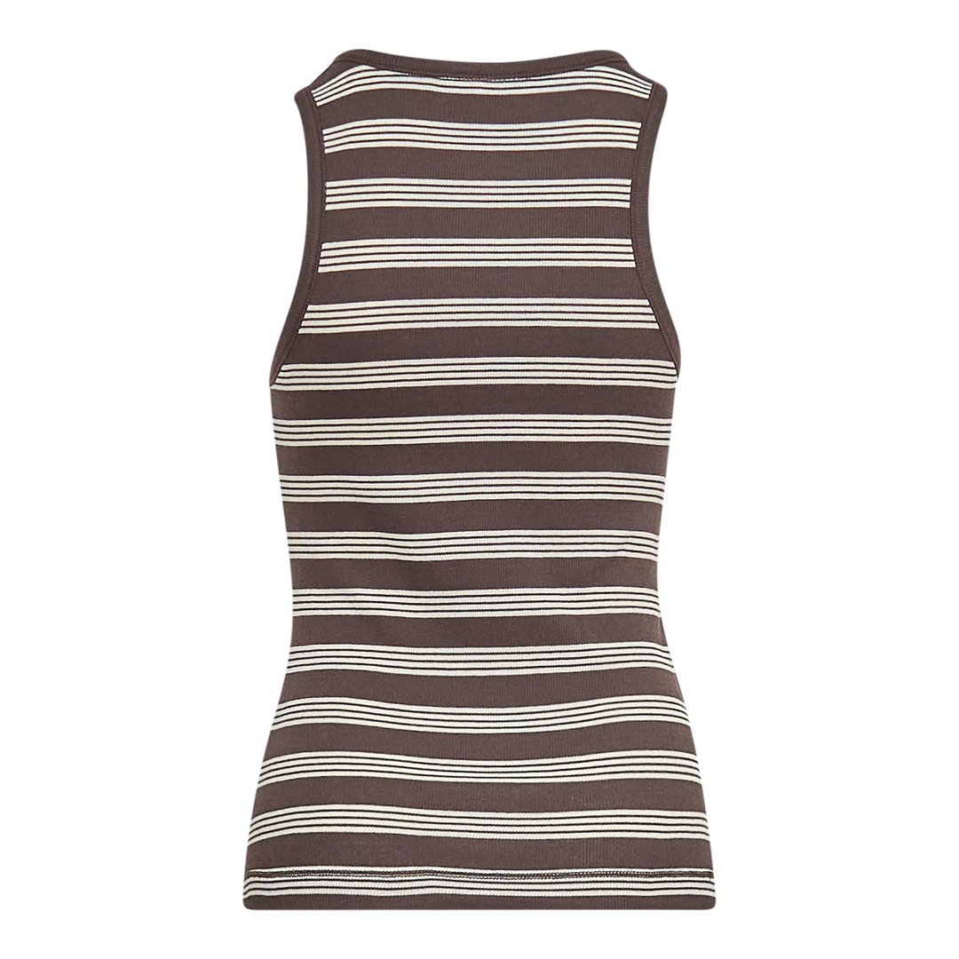Soft Cotton Rib Stripe Tank Top
