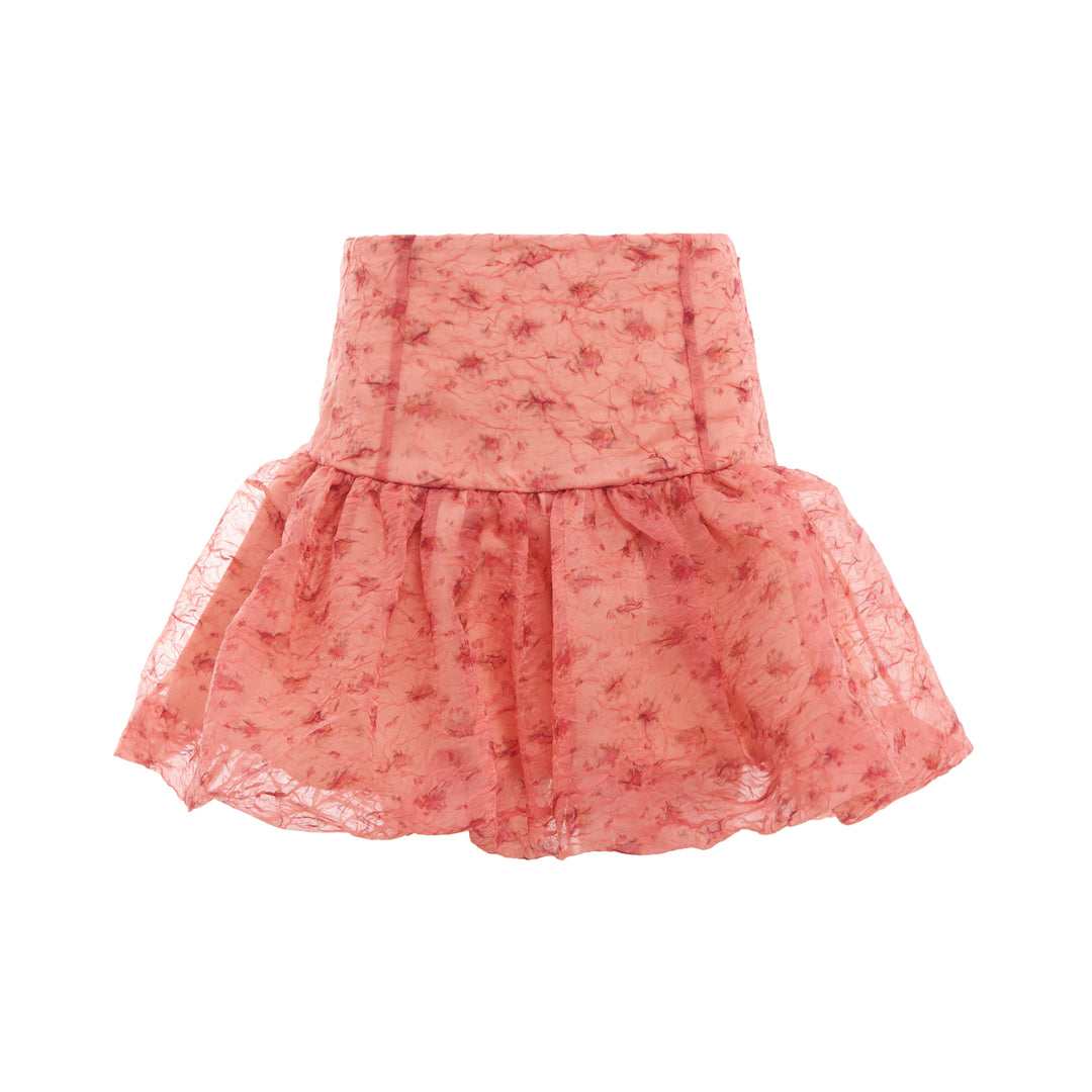 Shibori Organza Mini Skirt