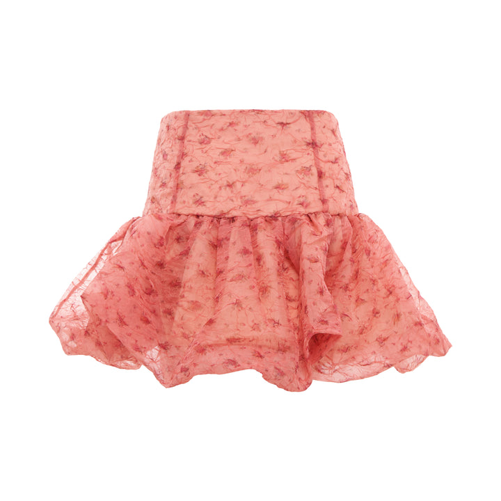 Shibori Organza Mini Skirt