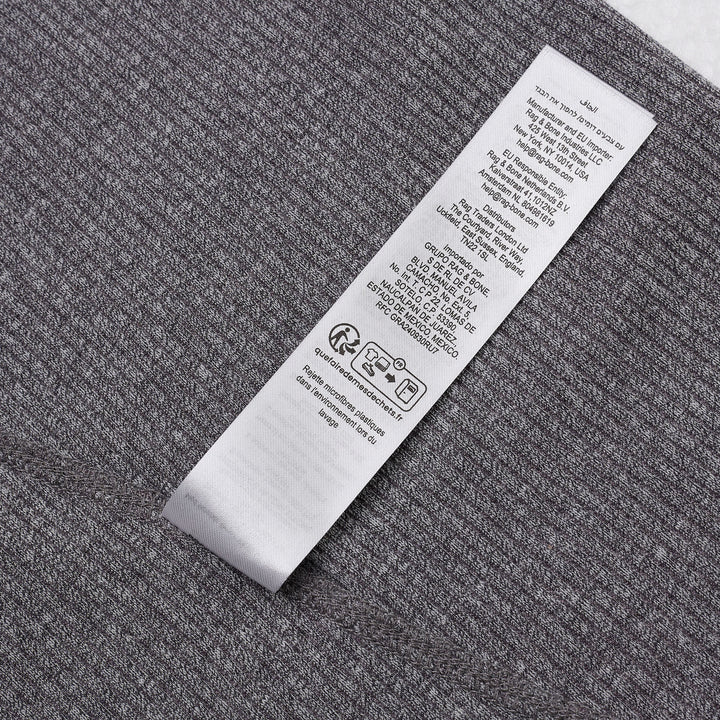 rag & bone Essential Rib Heather Tank in heathered grey, featuring a high racerback neckline and slim ribbed knit construction, shown on a white background