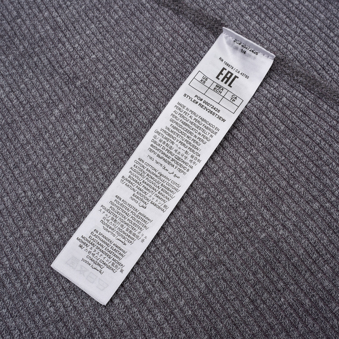 rag & bone Essential Rib Heather Tank in heathered grey, featuring a high racerback neckline and slim ribbed knit construction, shown on a white background - view 3