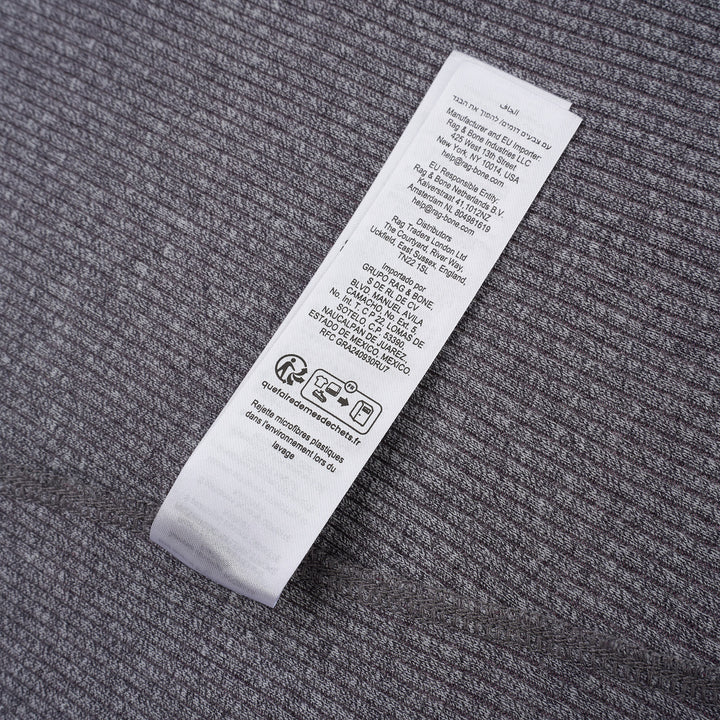 rag & bone Essential Rib Heather Tank in heathered grey, featuring a high racerback neckline and slim ribbed knit construction, shown on a white background - view 5