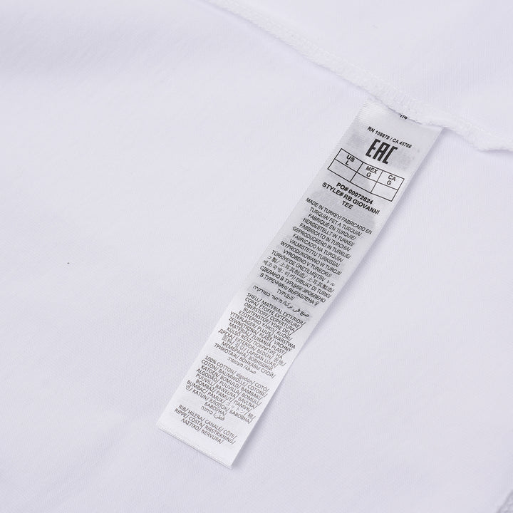 rag & bone Giovanni white cotton crew neck tee with script logo embroidery at the chest