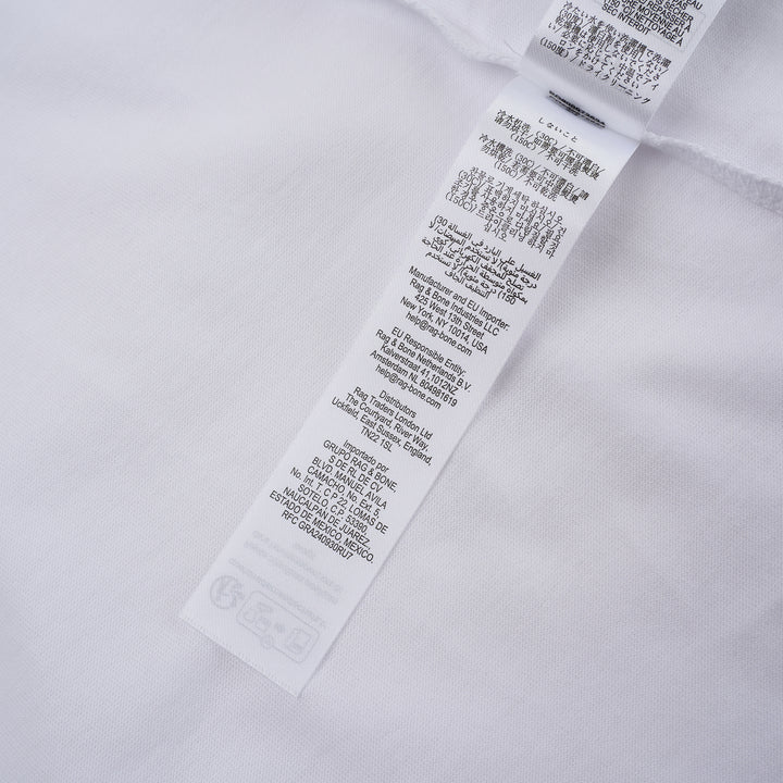 rag & bone Giovanni white cotton crew neck tee with script logo embroidery at the chest - view 5