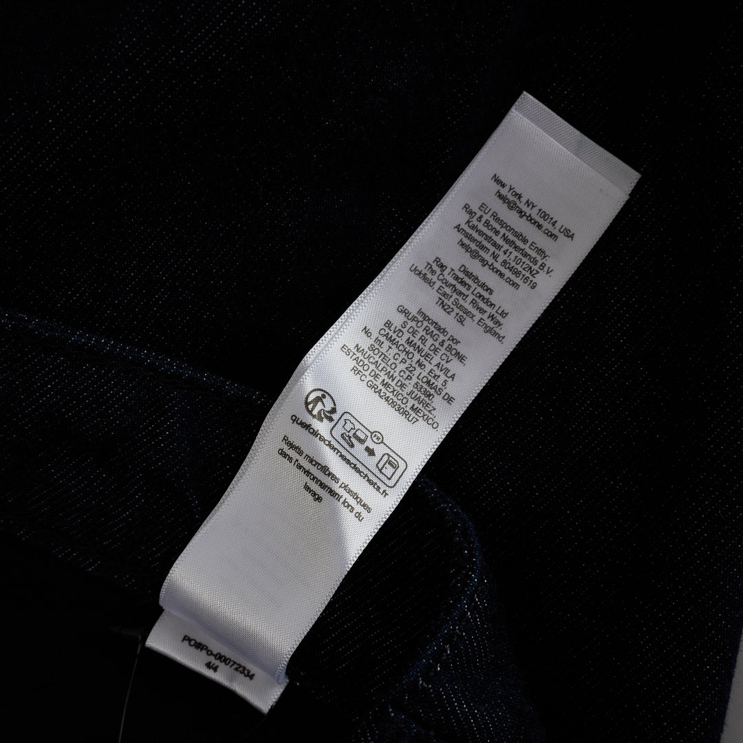 rag & bone Logan Wide Leg Jeans in dark indigo rinse, featuring a high-rise waist, five-pocket construction, and a clean wide-leg silhouette - view 6
