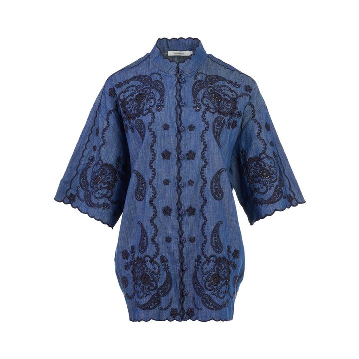 Aster Embroidered Denim Shirt