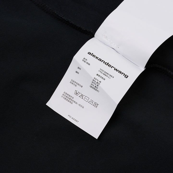 Alexander Wang Fitted Tee with Hotfix Gradient in white, shown from the back, featuring a body-skimming silhouette, crew neckline, and short sleeves