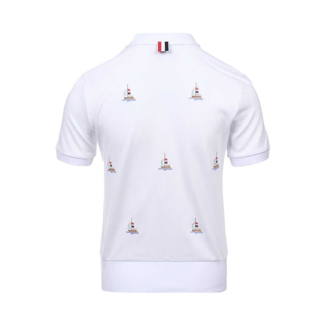 Short Sleeve Sailboat Embroidered Tee