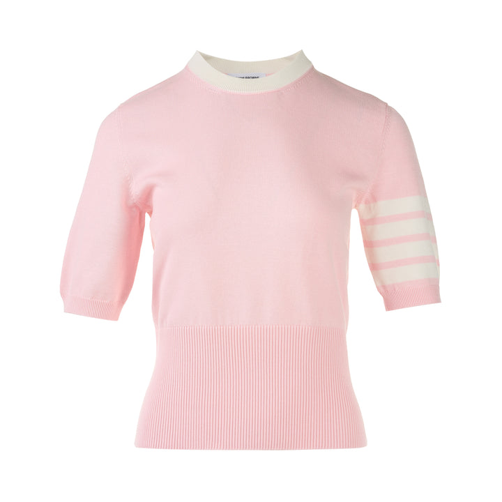 Short Sleeve Intarsia Knit Tee