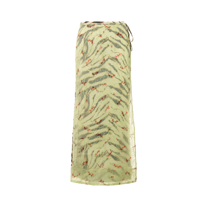 Shibori Organza Printed Skirt