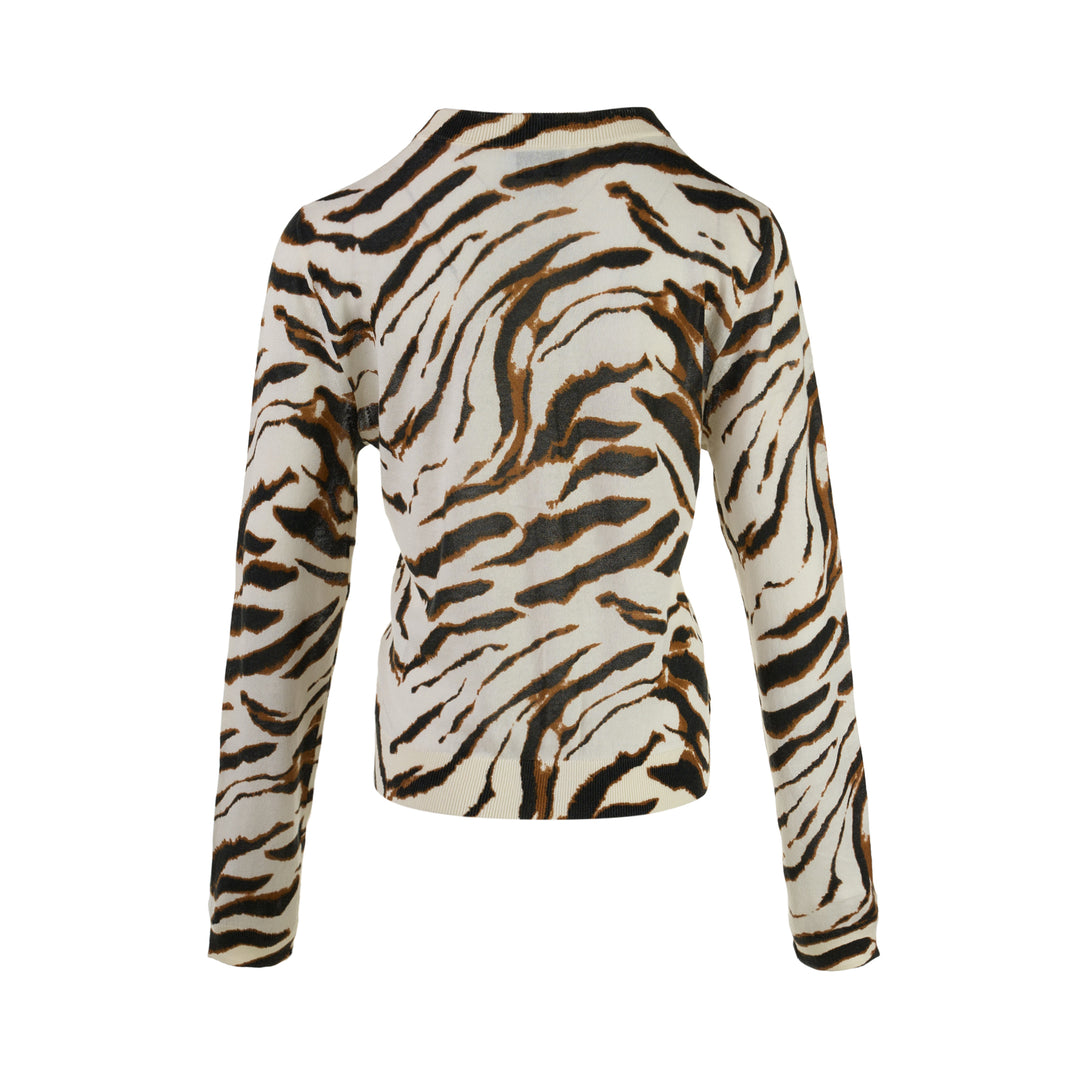 Sheer Printed Cotton Cardigan