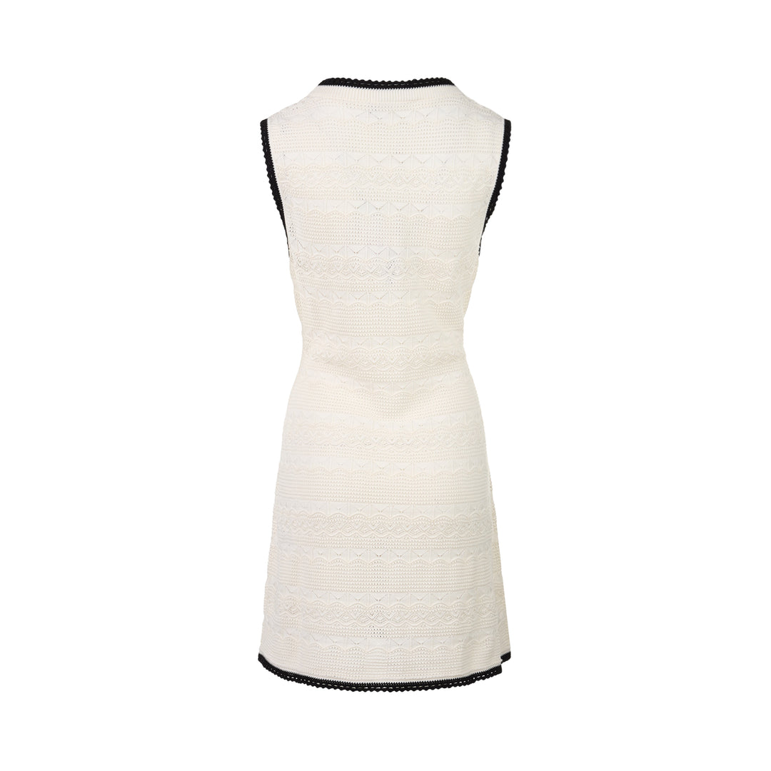 Pointelle Knit Mini Dress