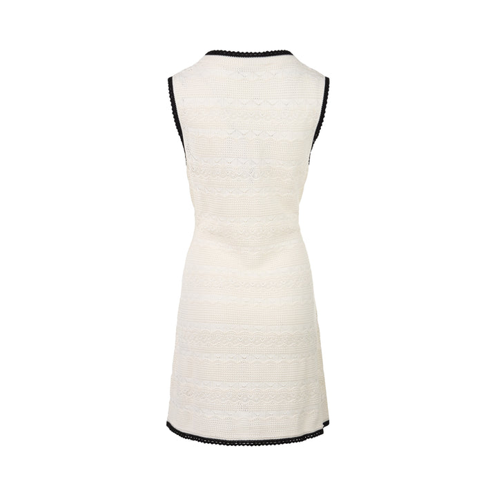 Pointelle Knit Mini Dress