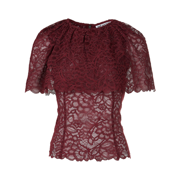 Burgundy Lace Cape Top