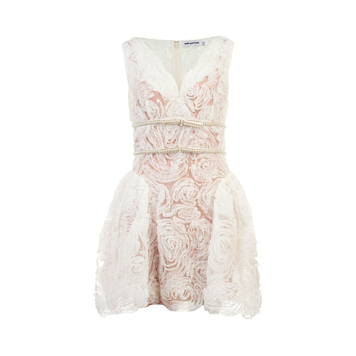 Rosette Lace Mini Dress